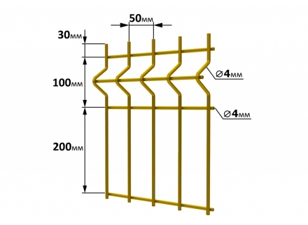 3Д забор: высота 2 метра, диаметр прутка 4мм. - комплектация - 3Д забор: высота 2 метра, диаметр прутка 4мм.