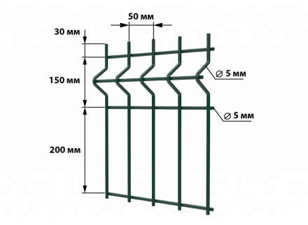 3Д забор: высота 1,7 метра, диаметр прутка 5мм - комплектация - 3Д забор: высота 1,7 метра, диаметр прутка 5мм