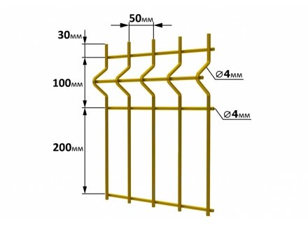 3Д забор: высота 1,7 метра, диаметр прутка 4мм. - комплектация - 3Д забор: высота 1,7 метра, диаметр прутка 4мм.